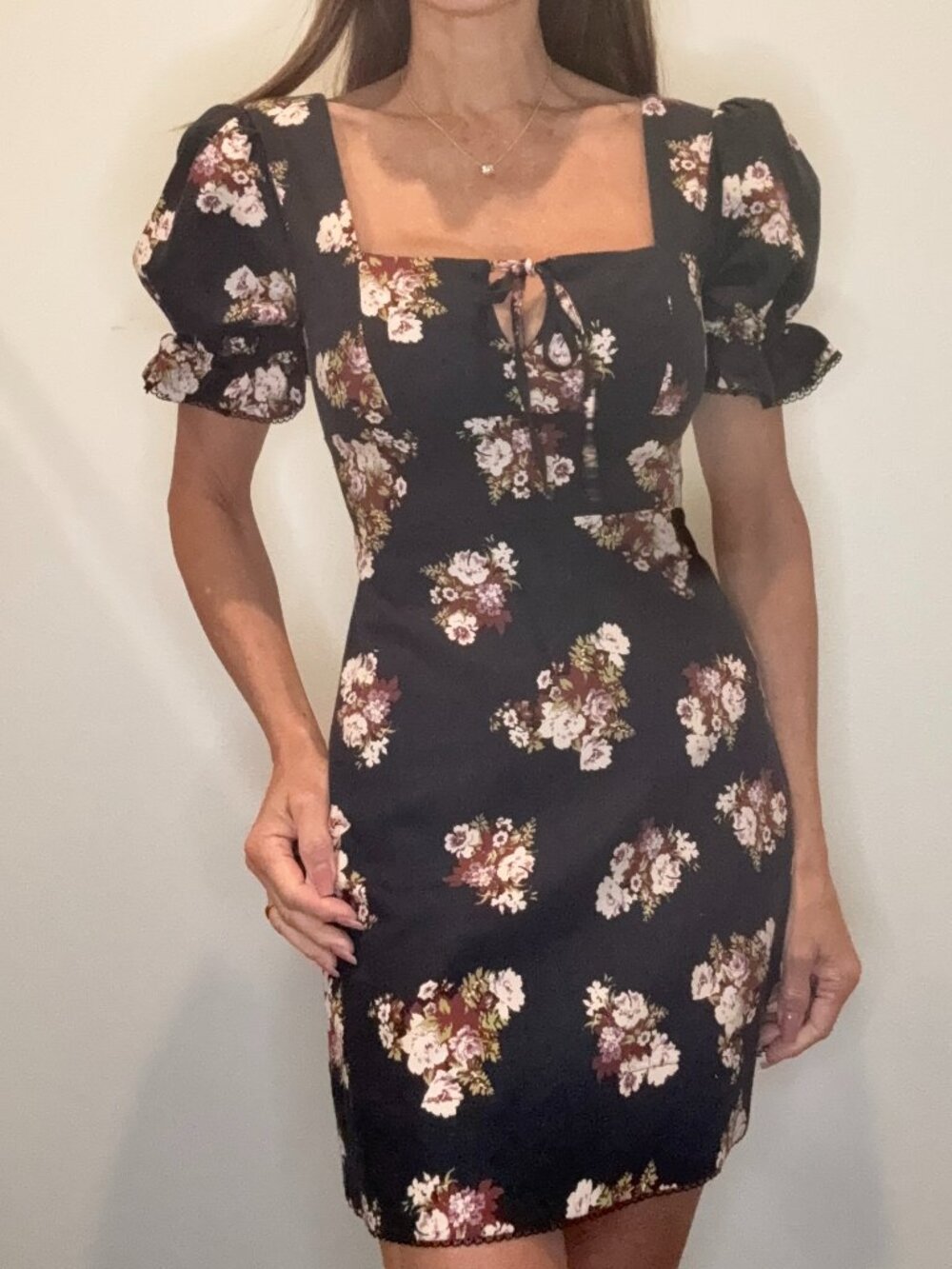 Maeve, floral, puff sleeve mini dress